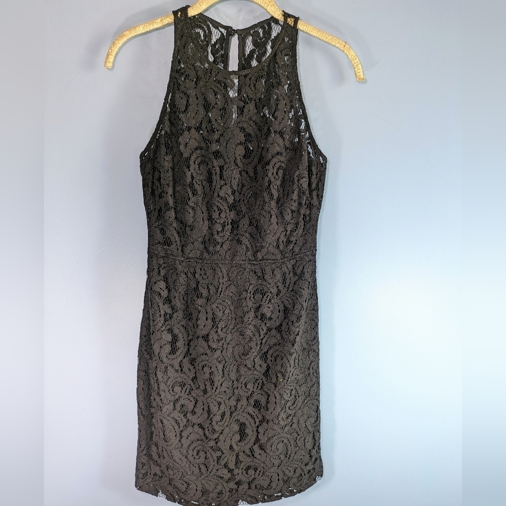 J. Crew Black Sleeveless Lace Sheath Dress